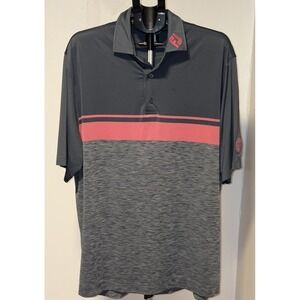 FootJoy FJ Tour Collar Knit Collar Golf Polo Shirt Mens XL Gray and Pink